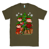 Army Green Mimi Elf, Mama Elf, Child Elf Christmas Classic Tee - BundleAndBundleShop