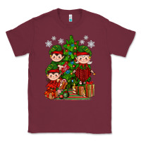 Burgundy Mimi Elf, Mama Elf, Child Elf Christmas Classic Tee - BundleAndBundleShop