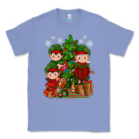 Colony Blue Mimi Elf, Mama Elf, Child Elf Christmas Classic Tee - BundleAndBundleShop