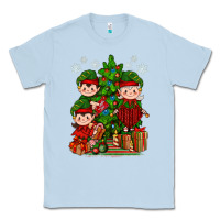 Dusty Blue Mimi Elf, Mama Elf, Child Elf Christmas Classic Tee - BundleAndBundleShop