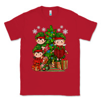 Red Mimi Elf, Mama Elf, Child Elf Christmas Classic Tee - BundleAndBundleShop