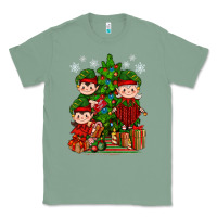 Sage Mimi Elf, Mama Elf, Child Elf Christmas Classic Tee - BundleAndBundleShop