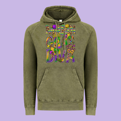 Mardi Gras Diva Vintage Hoodie Designed By Bundleandbundleshop