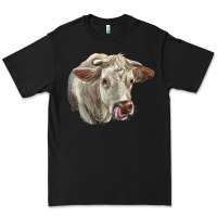 Black Charolais Cattle Face Premium Tee - LillyAllenDesigns
