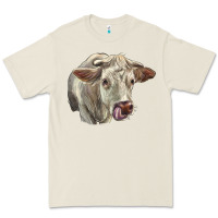 Bone Charolais Cattle Face Premium Tee - LillyAllenDesigns