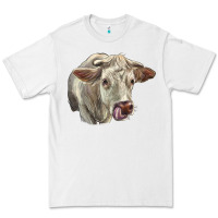 White Charolais Cattle Face Premium Tee - LillyAllenDesigns