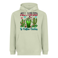 Matcha All I Need Is Coffee Cactus Frappe Heavyweight Hoodie - FaDigitalArtStudio