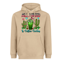 Mushroom All I Need Is Coffee Cactus Frappe Heavyweight Hoodie - FaDigitalArtStudio