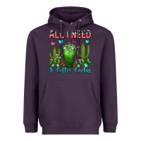 Plum All I Need Is Coffee Cactus Frappe Heavyweight Hoodie - FaDigitalArtStudio