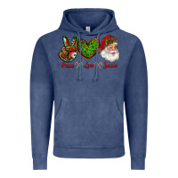 Vintage Denim peace love santa Vintage Hoodie - RanaPortraitStore