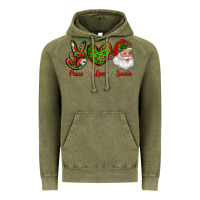 Vintage Olive peace love santa Vintage Hoodie - RanaPortraitStore