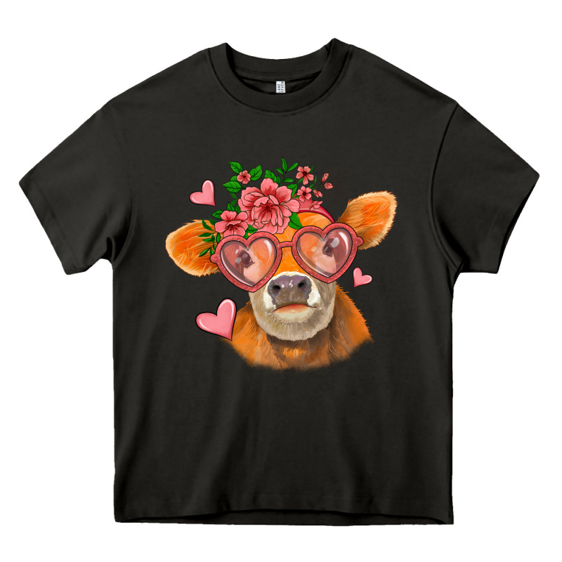 Valentines Day Orange Cow Heavy Core Tee by Jasminsmagicworld | Teevron