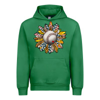 Emerald Baseball Sunflower Urban Hoodie - CowhideDigitalArt