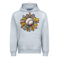 Heather Grey Baseball Sunflower Urban Hoodie - CowhideDigitalArt