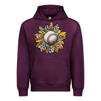 Mauve Wine Baseball Sunflower Urban Hoodie - CowhideDigitalArt