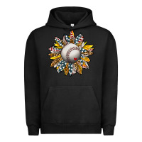 Pigment Black Baseball Sunflower Urban Hoodie - CowhideDigitalArt