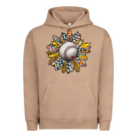 Pigment Burro Baseball Sunflower Urban Hoodie - CowhideDigitalArt