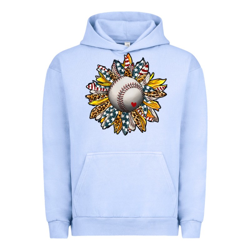 Baseball Sunflower Urban Hoodie by CowhideDigitalArt | Teevron