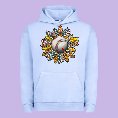 Baseball Sunflower Urban Hoodie Designed By Cowhidedigitalart