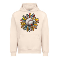Sandshell Baseball Sunflower Urban Hoodie - CowhideDigitalArt