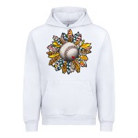 White Baseball Sunflower Urban Hoodie - CowhideDigitalArt