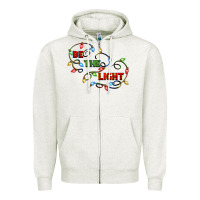 Oatmeal Heather be the light Zipper Hoodie - CowGirlArtShop