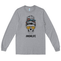 Heather Grey Western Glitter Aztec Patterned Mom Skull Long Sleeve Tee - Bettercallsaul