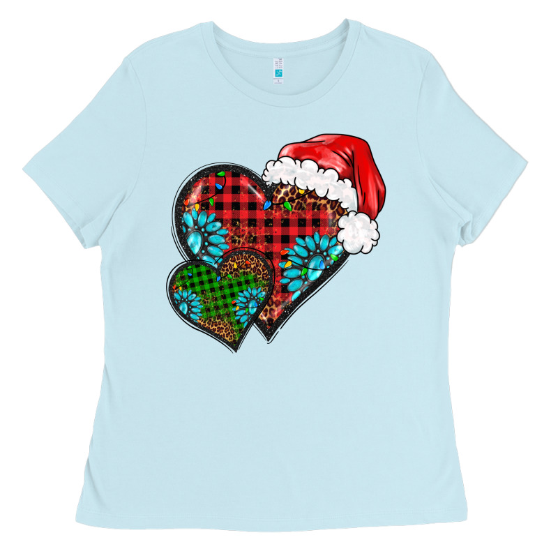 Christmas Heart Gemstones Leopard Ladies Tee by BarkalooDesign | Teevron