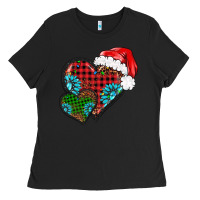 Black Christmas heart gemstones leopard Ladies Tee - BarkalooDesign