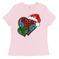Bubblegum Pink Christmas heart gemstones leopard Ladies Tee - BarkalooDesign