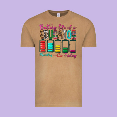 Battery Life Of A Educator Vintage Tee Designed By Bundleandbundleshop