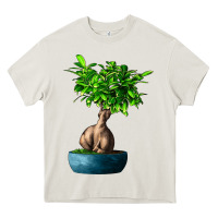 Cream Ficus Ginsenge Heavy Core Tee - LillyAllenDesigns