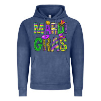 Vintage Denim Mardi Gras Carnaval Mask Vintage Hoodie - BundleAndBundleShop