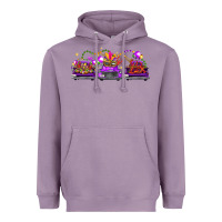 Lavender Mardi Gras Farm Trucks Heavyweight Hoodie - FaDigitalArtStudio