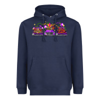 Navy Mardi Gras Farm Trucks Heavyweight Hoodie - FaDigitalArtStudio