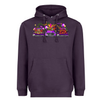 Plum Mardi Gras Farm Trucks Heavyweight Hoodie - FaDigitalArtStudio