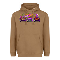Toasted Coconut Mardi Gras Farm Trucks Heavyweight Hoodie - FaDigitalArtStudio