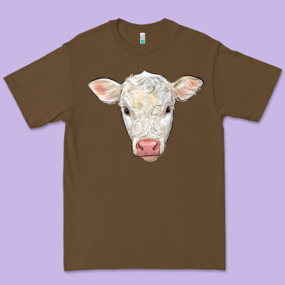 Charolais Calf Face Premium Tee Designed By Lillyallendesigns