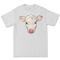 Dove Grey charolais calf face Premium Tee - LillyAllenDesigns