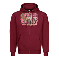 Burgundy give boot to the cancer Zipper Hoodie - CowGirlArtShop