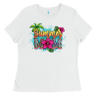 White summer mom Ladies Tee - NancyCooperArtShop