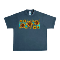 Midnight Navy leopard sunflower gemstone Urban Heavy Tee - JahusDesignShop