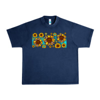 Navy leopard sunflower gemstone Urban Heavy Tee - JahusDesignShop
