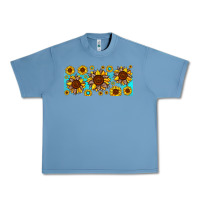 Pebble Blue leopard sunflower gemstone Urban Heavy Tee - JahusDesignShop