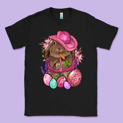 Cowboy Rabbit Easter Classic Tee Designed By Bundleandbundleshop