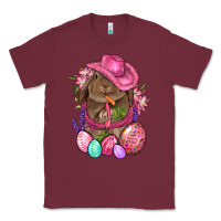 Burgundy Cowboy Rabbit Easter Classic Tee - BundleAndBundleShop