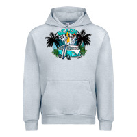 Heather Grey beach please Urban Hoodie - CowhideDigitalArt