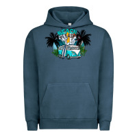 Pigment Midnight Navy beach please Urban Hoodie - CowhideDigitalArt