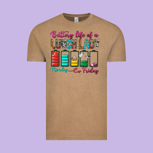 Battery Life Of A Lunch Lady Vintage Tee Designed By Bundleandbundleshop