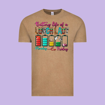 Battery Life Of A Lunch Lady Vintage Tee Designed By Bundleandbundleshop
